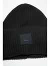 Studios Face Logo Knit Beanie Black - ACNE STUDIOS - BALAAN.