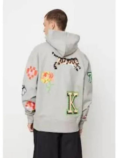 Pixel Oversized Hoodie Grey - KENZO - BALAAN 2