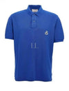 Afko Logo Cotton Polo Shirt Blue - ISABEL MARANT - BALAAN 2