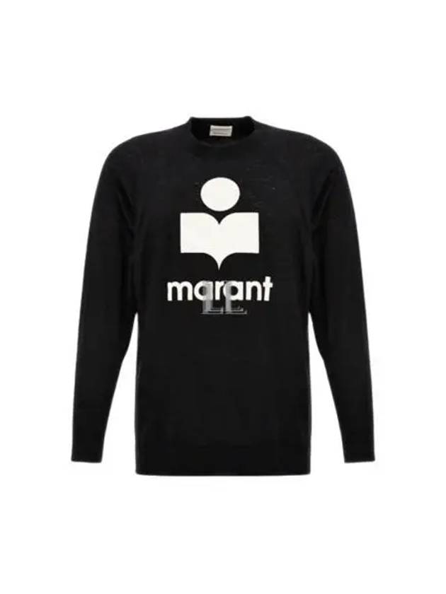 Kieffer Logo Print Linen Long Sleeve T-Shirt Black - ISABEL MARANT - BALAAN 2