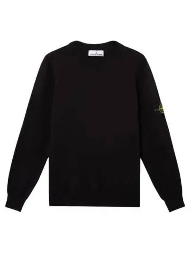 5100053 Soft Organic Cotton Small Roll Details Crewneck Sweatshirt Black - STONE ISLAND - BALAAN 2