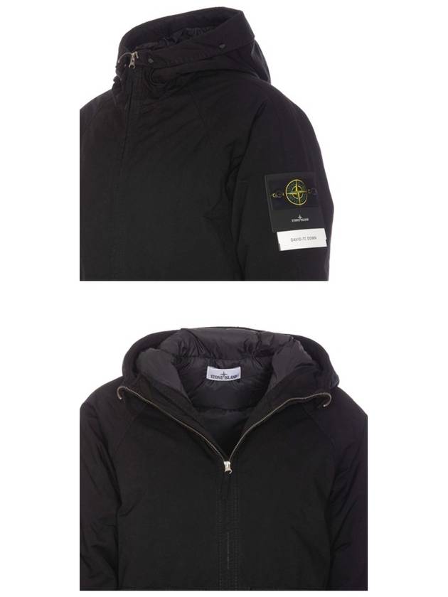 Logo David TC Down Hooded Jacket Black - STONE ISLAND - BALAAN 6