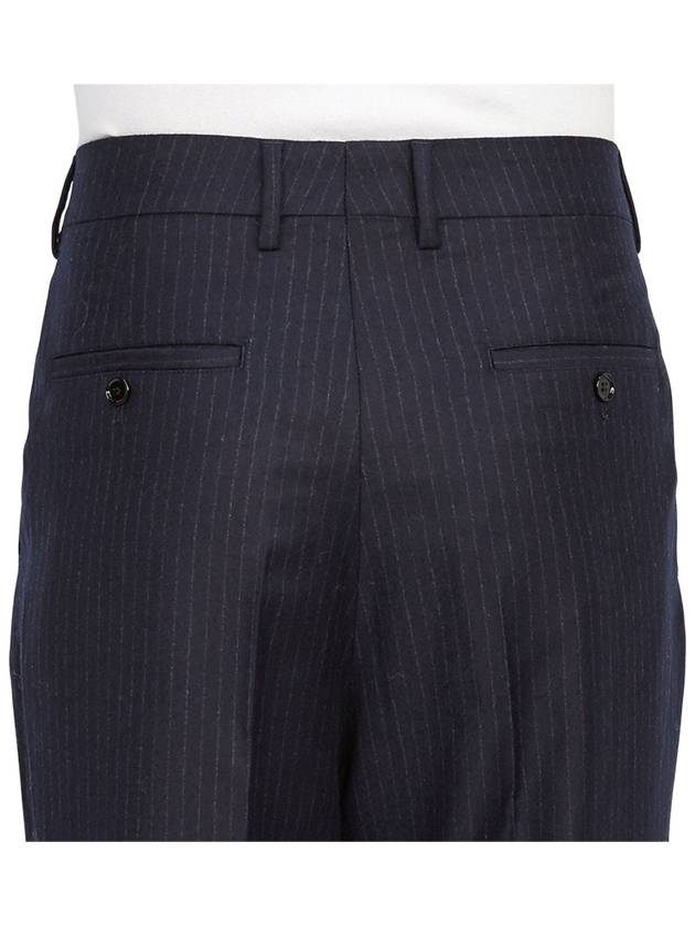 Men's Pinstriped Tailored Cropped Slacks Navy - AMI - BALAAN 8