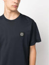 Slimfit Cotton Jersey Short Sleeve T-shirt Navy - STONE ISLAND - BALAAN 5