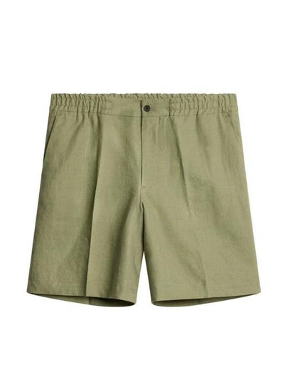 Baron Linen Shorts Oil Green - J.LINDEBERG - BALAAN 2