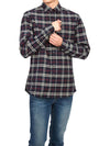 Small Scale Check Stretch Cotton Long Sleeve Shirt Navy - BURBERRY - BALAAN 8