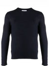 Back Stripe Merino Wool Knit Top Navy - THOM BROWNE - BALAAN 2