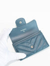 2 55 Chevron Vintage Lambskin Snap Card Wallet Blue Gray Silver A80831 B06751 NR651 - CHANEL - BALAAN 8