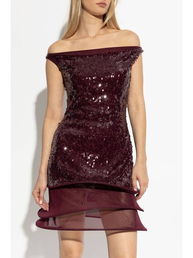 Tory Burch Sequin Slip Dress, Women's, Burgundy - TORY BURCH - BALAAN 3