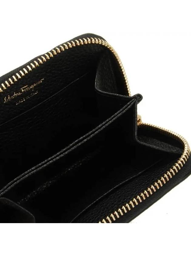 Women's Gancini Logo Zipper Card Wallet Black - SALVATORE FERRAGAMO - BALAAN 9