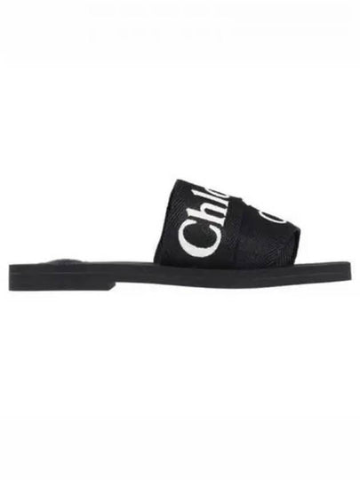 Woody Logo Slide Slippers Black - CHLOE - BALAAN 2