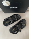 CC logo velcro sandal caviar black G35927 - CHANEL - BALAAN 9