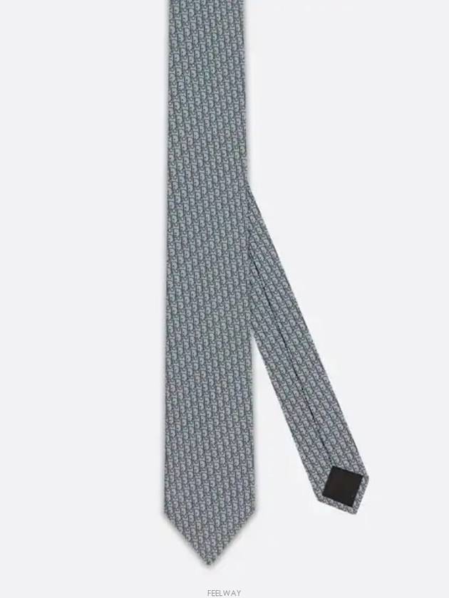 Homme Oblique Silk Tie Grey - DIOR - BALAAN 3