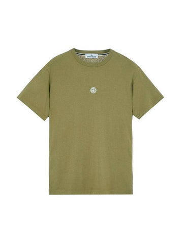 Garment Dyed Lettering One Print Cotton Jersey Short Sleeve T-Shirt Dark Beige - STONE ISLAND - BALAAN 1