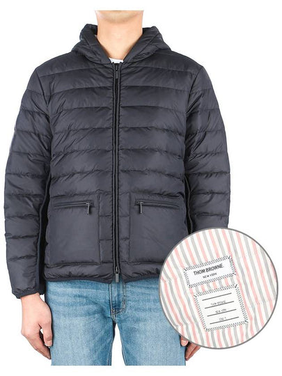 Ultra Light Nylon Hooded Down Padding Navy - THOM BROWNE - BALAAN 2