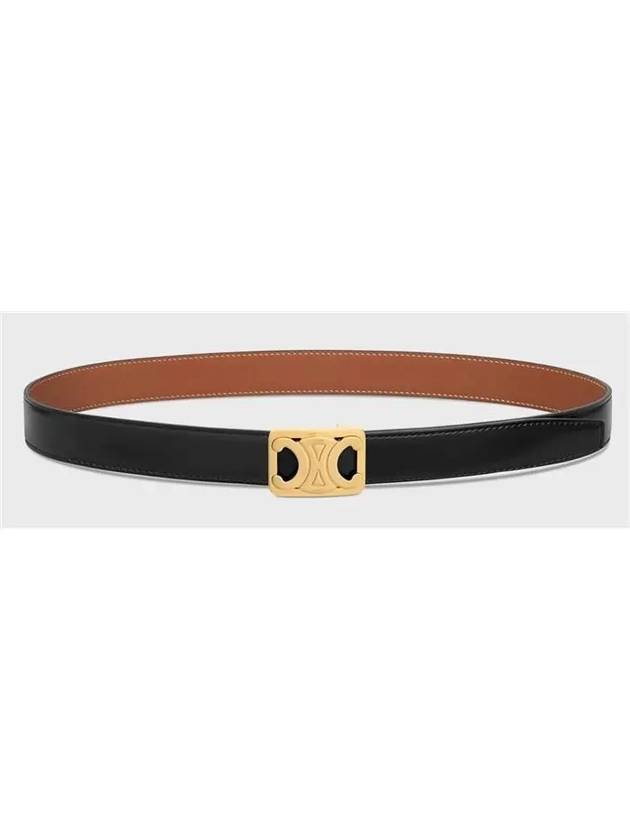 Reversible Frame Triomphe Leather Belt Tan Black - CELINE - BALAAN 4