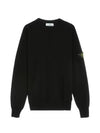 Logo Patch Knit Top Black - STONE ISLAND - BALAAN 2