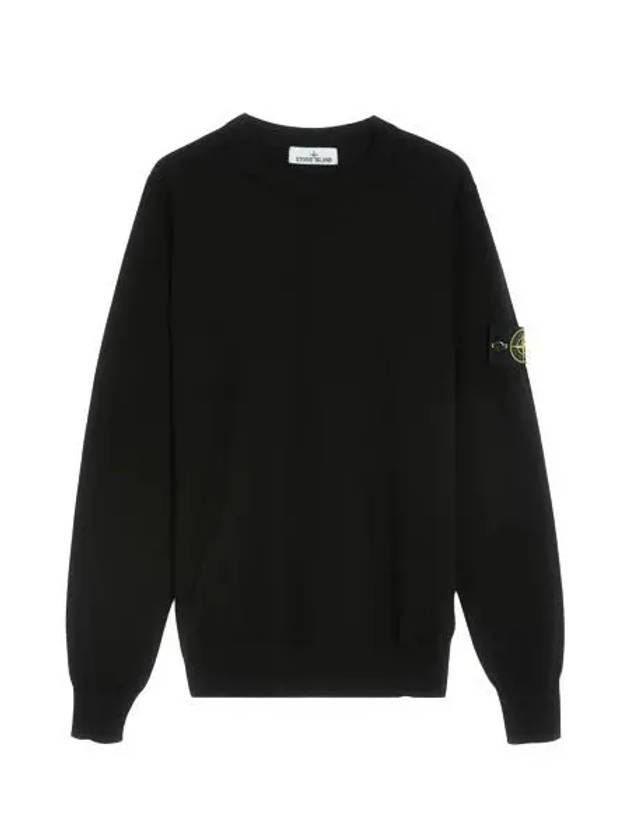 Logo Patch Knit Top Black - STONE ISLAND - BALAAN 2