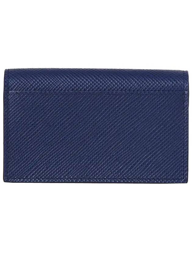 Metal Logo Saffiano Card Wallet Navy - PRADA - BALAAN 3