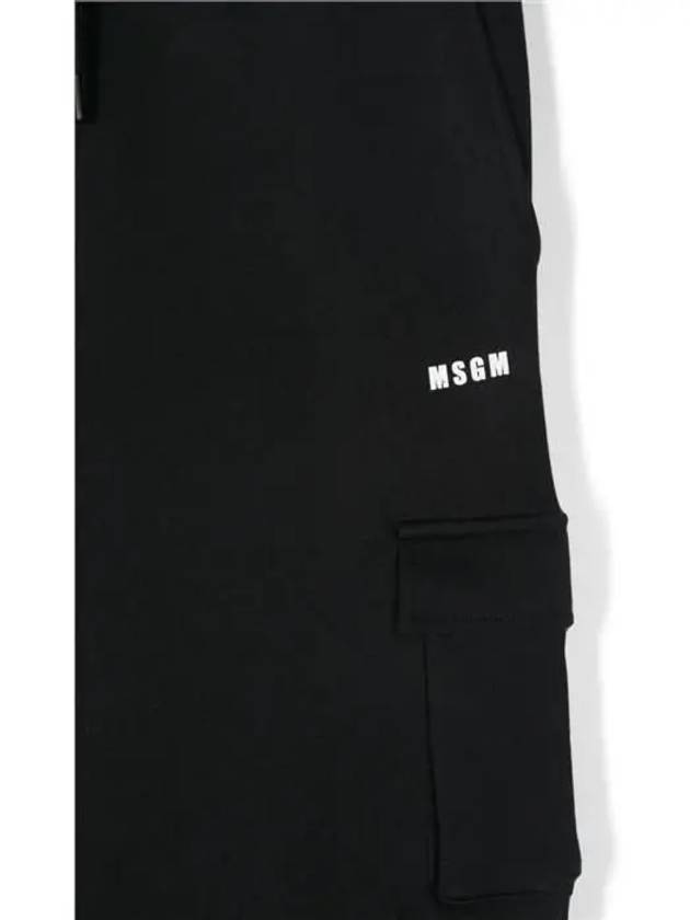 Kids Logo Cargo Pants Black - MSGM - BALAAN 3