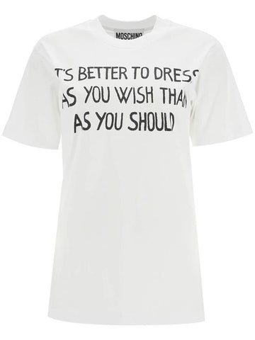 t-shirt with lettering print - MOSCHINO - BALAAN 1