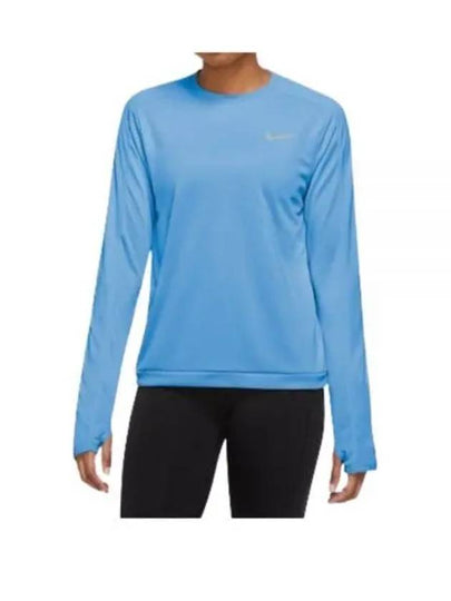 Women's Dri Fit Pacer Crew Long Sleeve T-Shirt Blue - NIKE - BALAAN 2