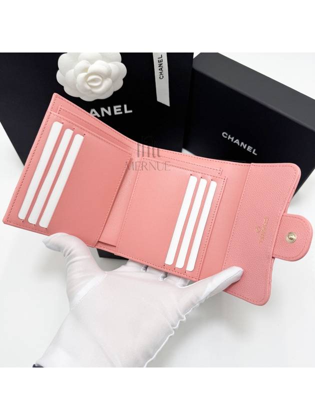 Classic Gold Logo Half Wallet Pink - CHANEL - BALAAN 5