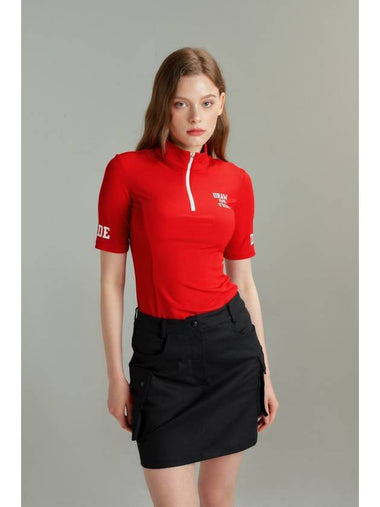 Drawfade ribbed half zip-up red - GOXO - BALAAN 1