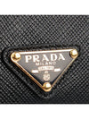 Saffiano Leather Triangle Logo Card Wallet Black Gold - PRADA - BALAAN 5