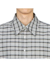 Prince of Wales Armband Oversized Long Sleeve Shirt Medium Grey - THOM BROWNE - BALAAN 6