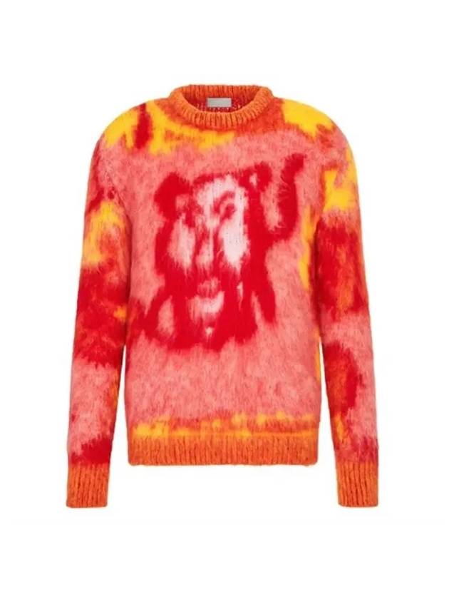 Airbrushed Lion Knit Top Pink - DIOR - BALAAN 1