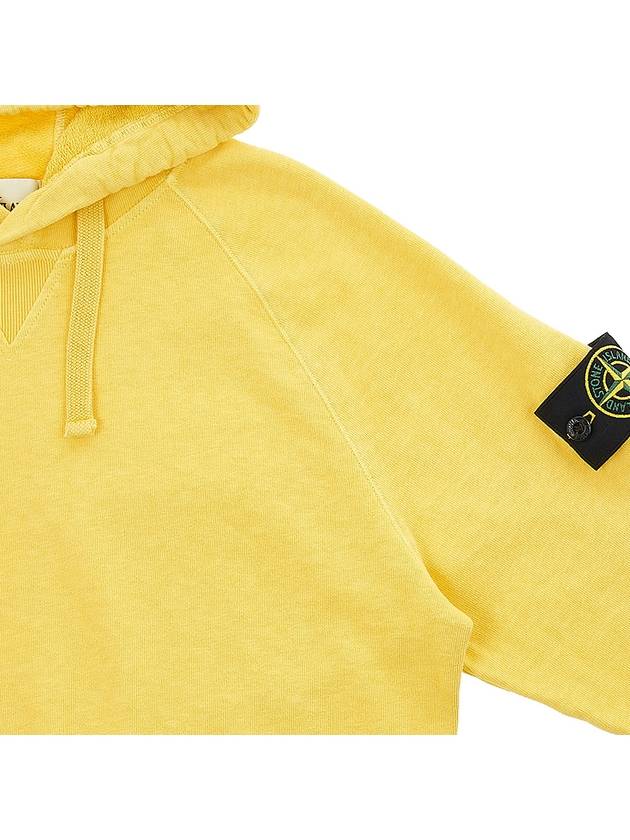 Men's Waffen Patch OLD Treatment Cotton Hoodie Yellow - STONE ISLAND - BALAAN 5