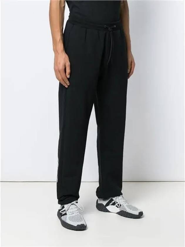 Logo Drawstring Cotton Track Pants Black - MSGM - BALAAN 5