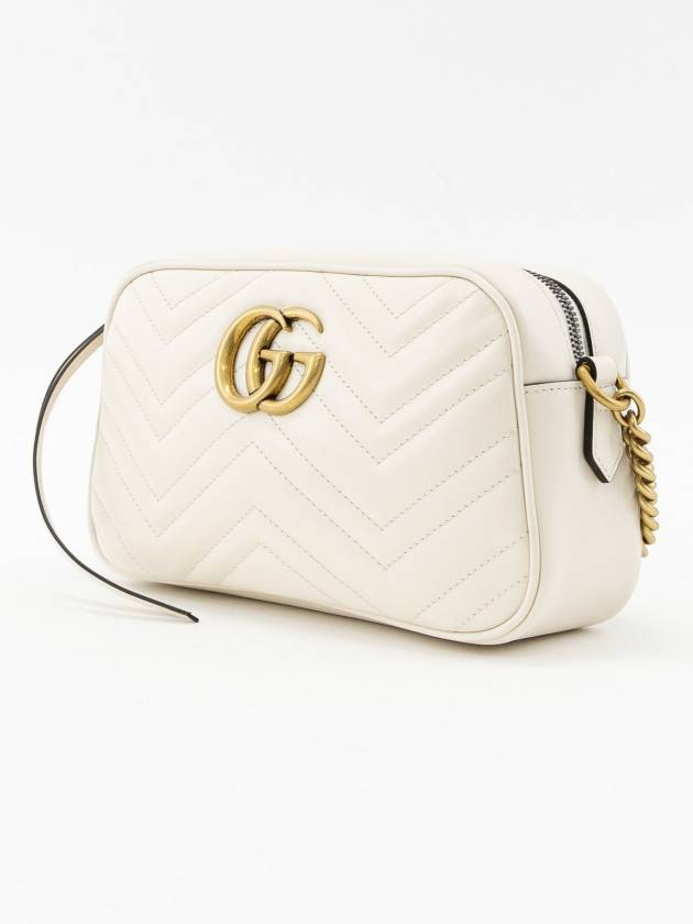 GG Marmont Matelasse Small Chain Shoulder Bag White - GUCCI - BALAAN 4