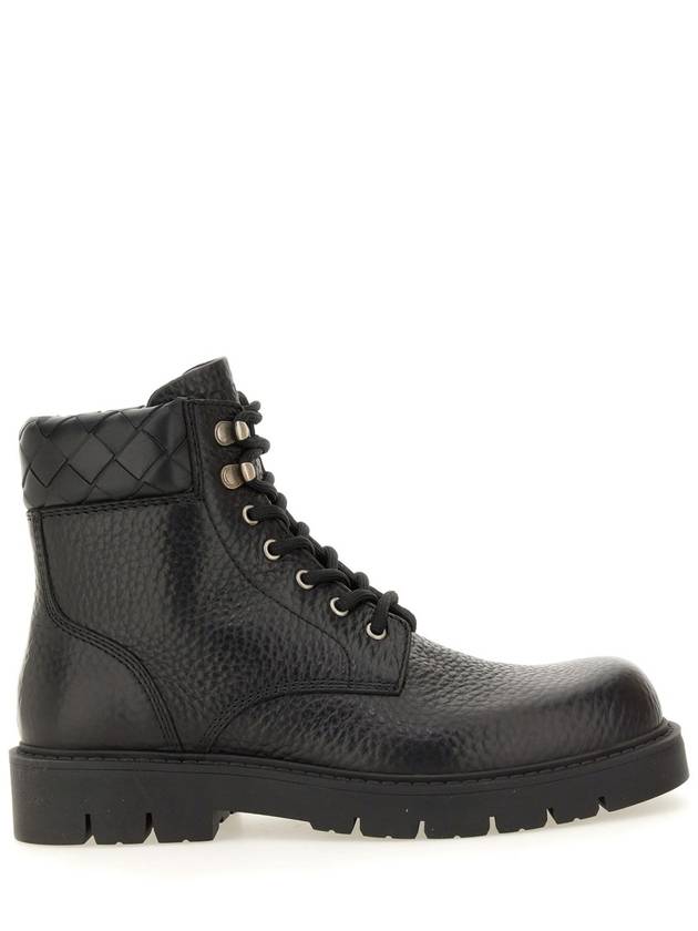 Haddock Leather Combat Boots Black - BOTTEGA VENETA - BALAAN 3