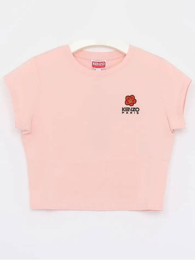 Boke Flower Embroidery Cotton Short Sleeve T-shirt Light Pink - KENZO - BALAAN 2