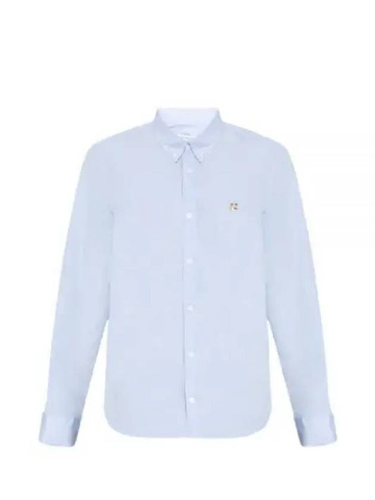 Small Fox Head Patch Classic Long Slevee Shirt Light Blue - MAISON KITSUNE - BALAAN 2