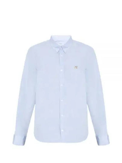 Small Fox Head Patch Classic Long Slevee Shirt Light Blue - MAISON KITSUNE - BALAAN 2