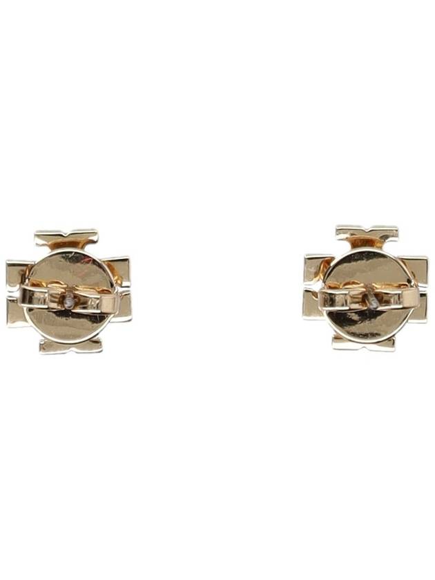 Crystal Logo Stud Earrings Gold - TORY BURCH - BALAAN 3