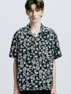 Coconut Hawaiian Paisley Half Shirt Black - S SY - BALAAN 1