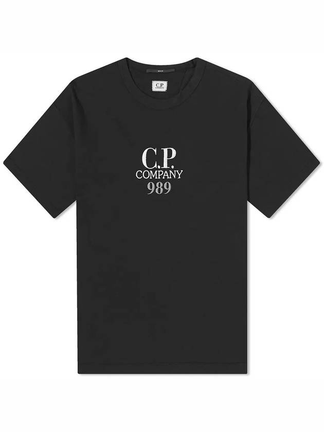 20/1 Jersey Boxy Logo Short Sleeve T-Shirt Black - CP COMPANY - BALAAN 2