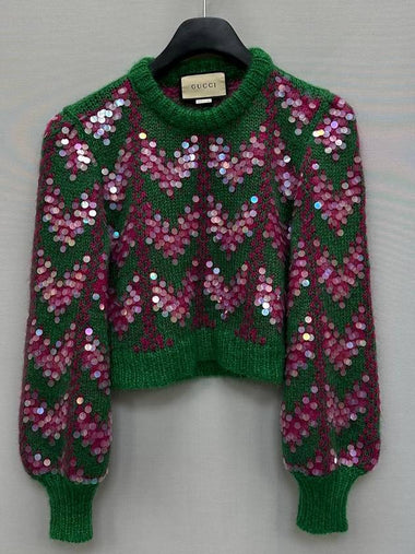 Women s Sequin Mohair Blend Sweater - GUCCI - BALAAN 1