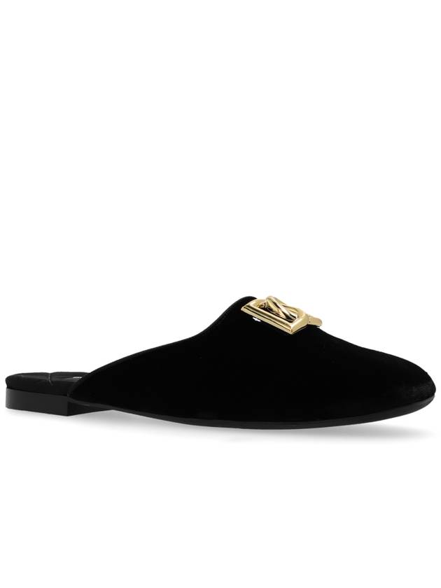 Dolce & Gabbana Velvet Slides, Women's, Black - DOLCE&GABBANA - BALAAN 4