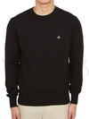 ORB Embroidered Crew Neck Knit Top Black - VIVIENNE WESTWOOD - BALAAN 6