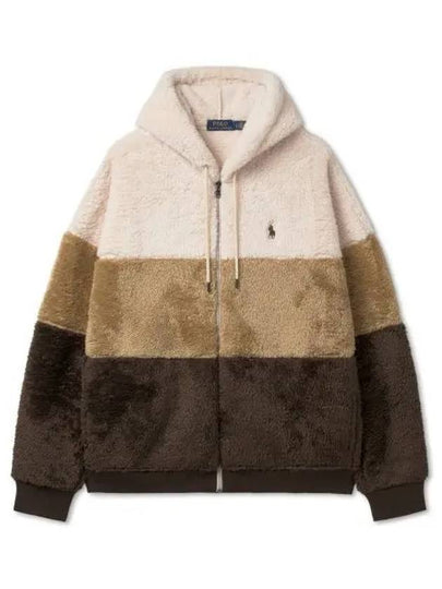 Color block pile fleece hoodie natural - POLO RALPH LAUREN - BALAAN 2