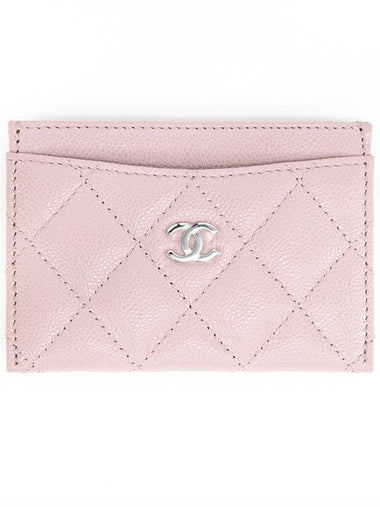 Classic caviar silver card wallet business holder pink AP0213 - CHANEL - BALAAN 1