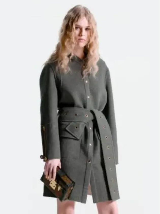 Belted Pinstripe Topstitch Coat 1ABQSM - LOUIS VUITTON - BALAAN 2