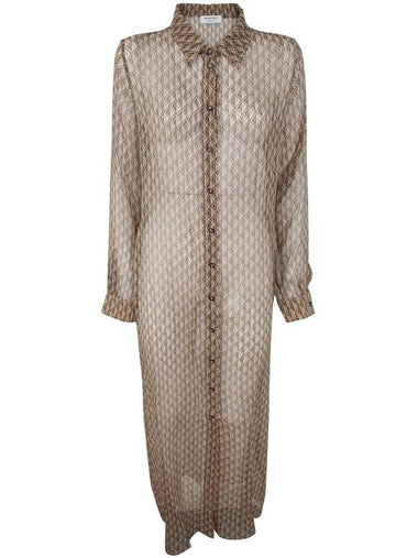 Marine Serre Moon Diamant Silk Crepon Button Up Dress Clothing - MARINE SERRE - BALAAN 1