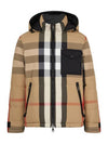 Reversible Recycled Nylon Redown Puffer Padded Archive Beige Black - BURBERRY - BALAAN.