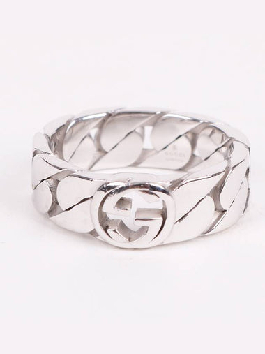 GG interlocking chain silver ring - GUCCI - BALAAN 1